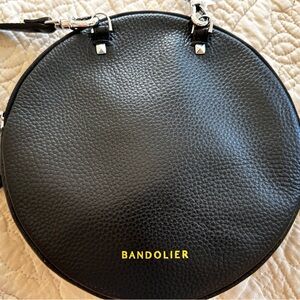 Bandolier Small Black Pebbled Leather Crossbody Bag